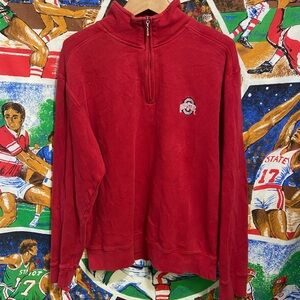 Vintage Ohio State University Quarter Zip Pullover Sweatshirt